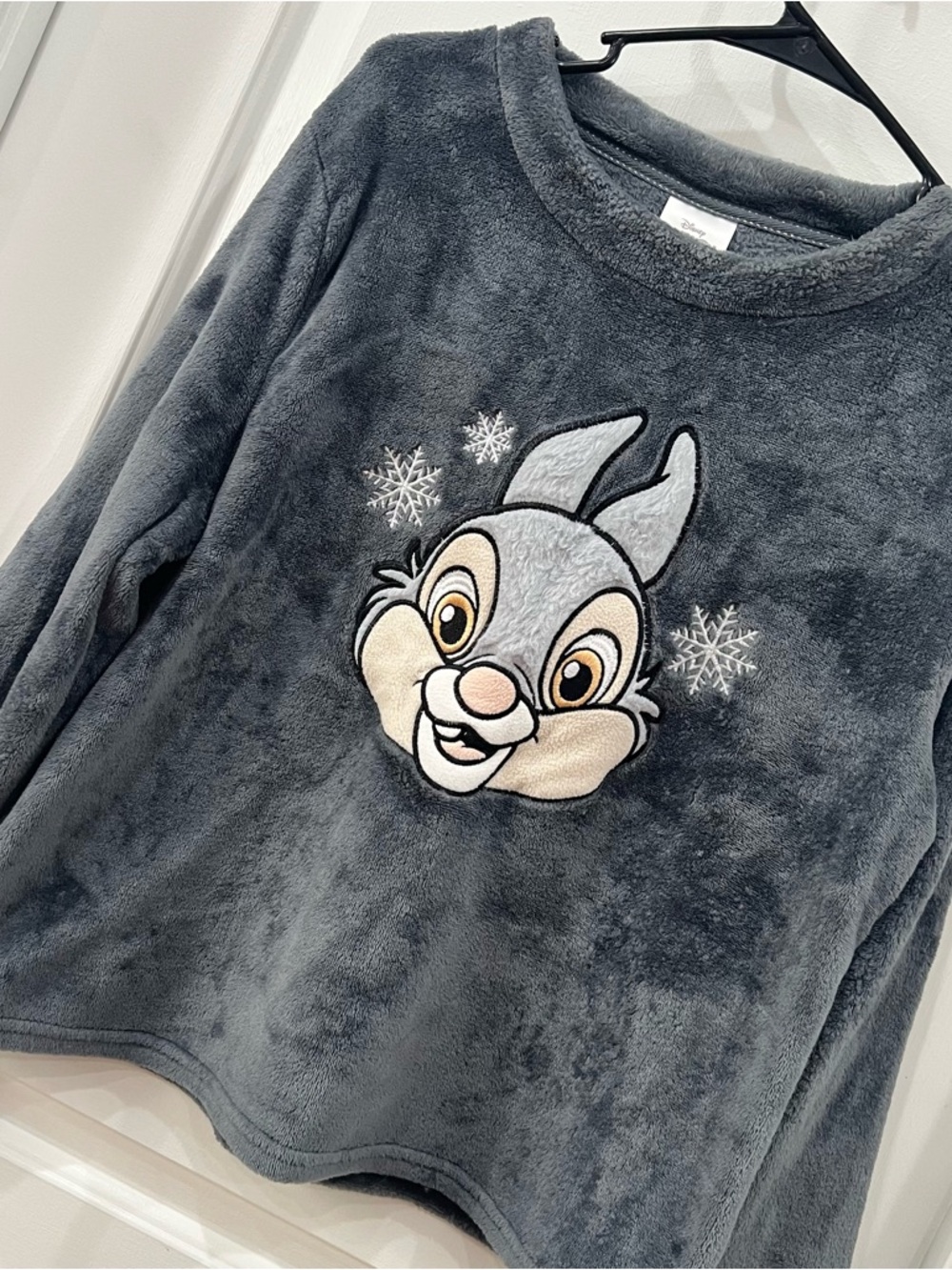 Disney 100 Soft Plush Pajama Top Sweatshirt Thumper Embroidered Women’s L 12-14